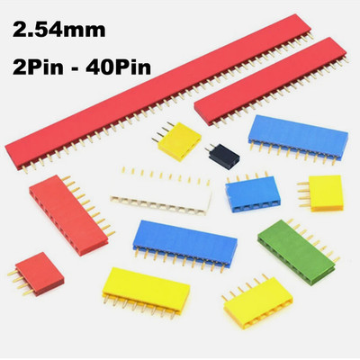 2 Pin-40 Pin Straight Female Single Row 2.54mm Header Strip PCB Connector
