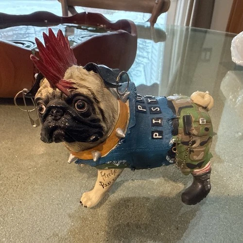 Westland Giftware Punk Rock Pugnacious Pug — Rare Retired