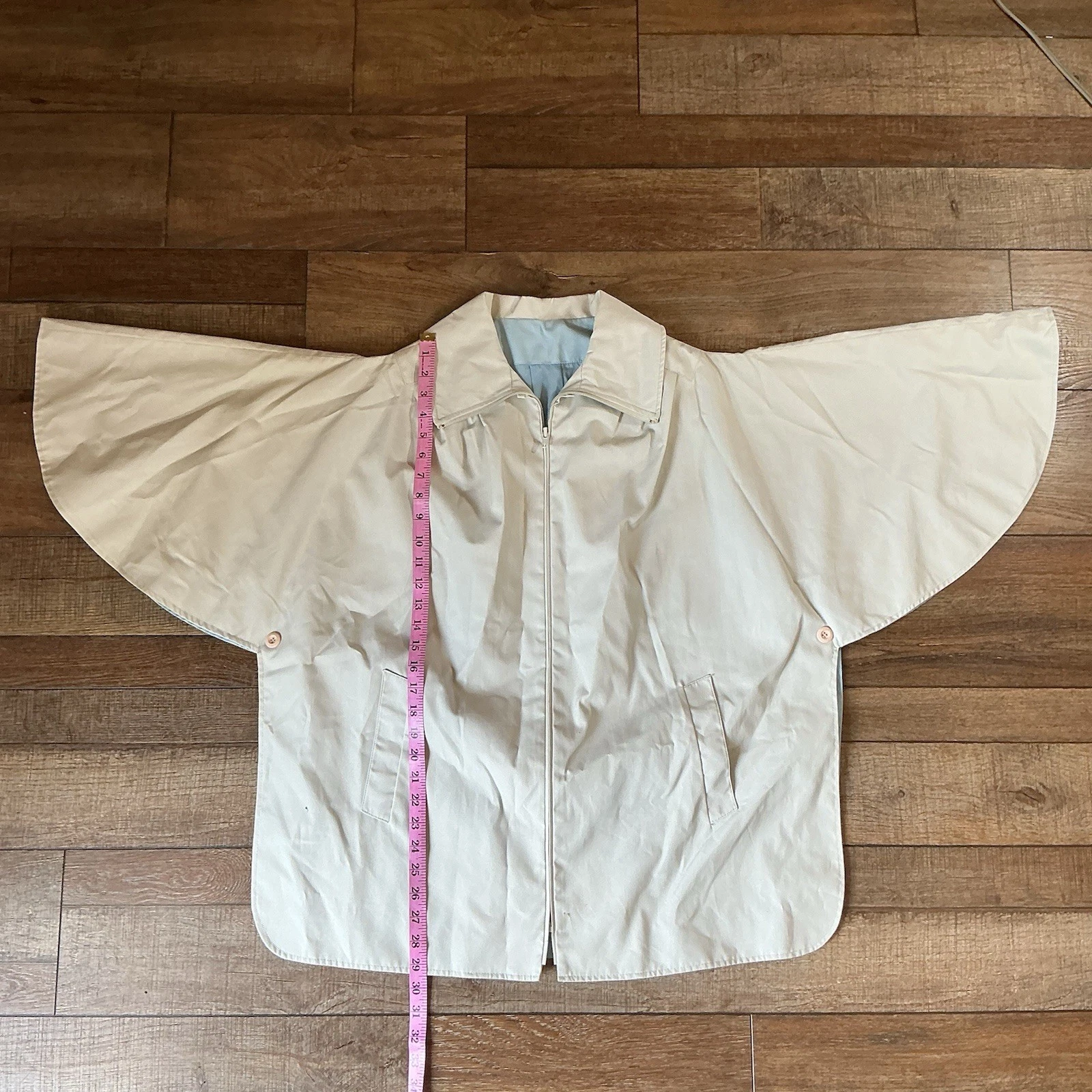 VINTAGE One Size Albmoor Aurora Cape Jacket Batwing Beige Raincoat Women's #1286