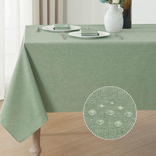 Rectangle Tablecloth Linen Textured Waterproof Stain Resistant Table Cloth Wri