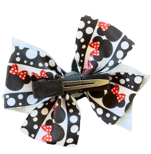 NEW Minnie Mouse Inspired Hair Bow Clip 3.5 Inches - Handmade - Picture 2 of 3
