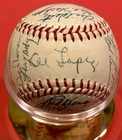 1954 Cleveland Indians Team Autographed Baseball: Feller, Lemon, Wynn, Doby, +27