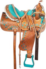Premium Barrel Racing Rodeo Silver Show Racer Western Horse Saddle14 To 18 INCH"