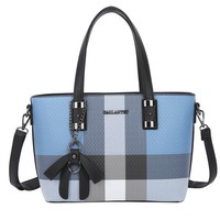Gallantry, Mini-Shopper Damen Kariert Mit Schulterriemen / Blau