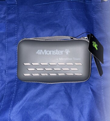  4Monster Camping Towel Gray Fast Drying Microfiber Travel Towel, w/ EVA Case 