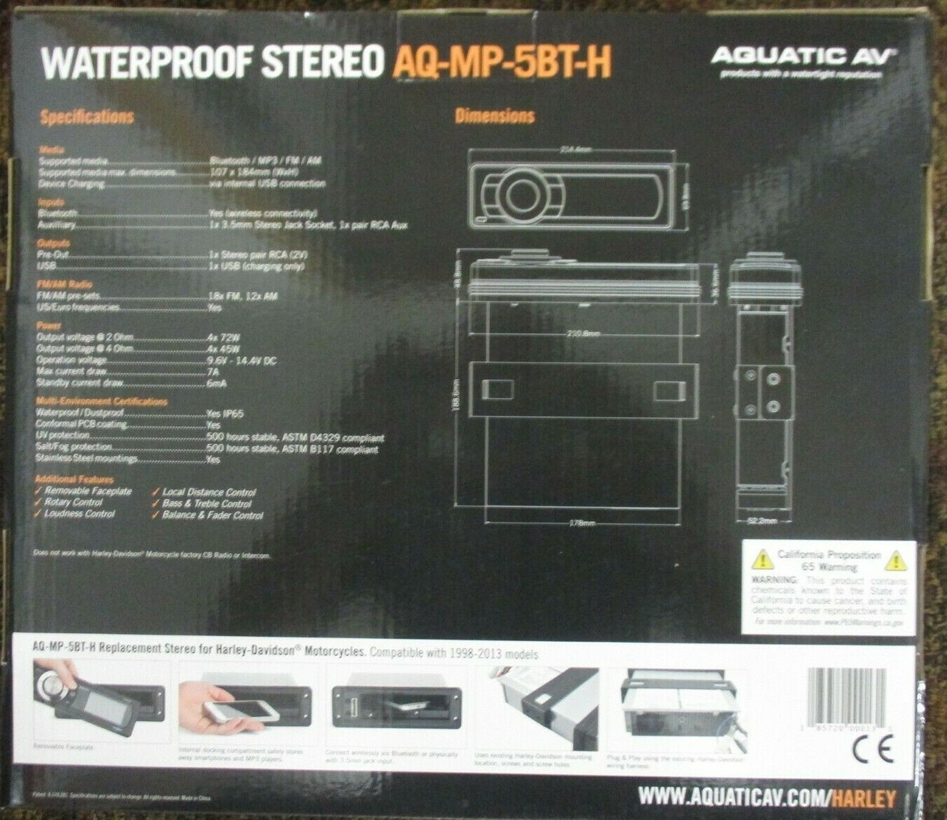 STEREO DE REMPLACEMENT STOCK AQUATIC POUR TOURING 