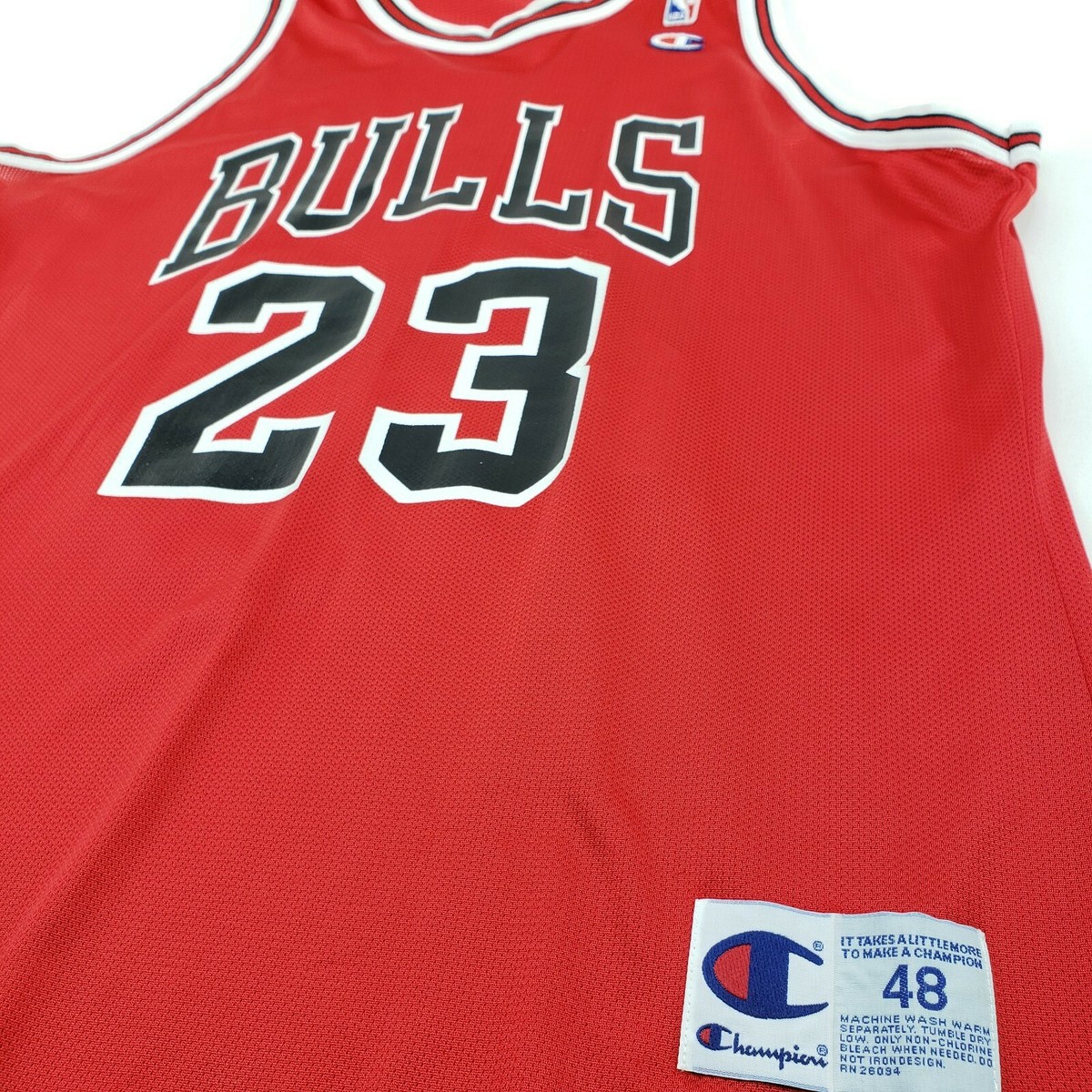 Vintage Champion Michael Jordan Chicago Bulls Red Jersey #23 Vintage Champion Michael Jordan Chicago Bulls Red Jersey #23