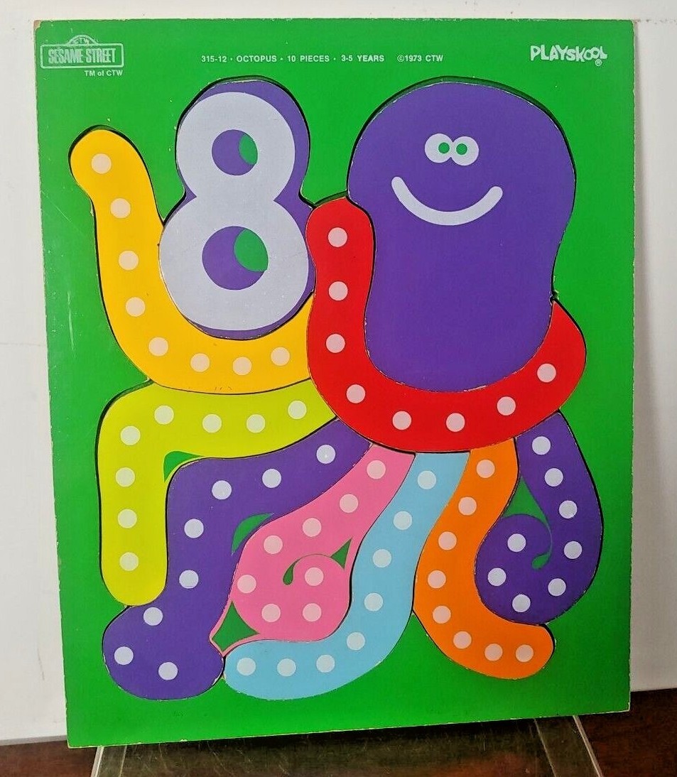 SESAME STREET PLAYSKOOL OCOTPUS VINTAGE 1973 PUZZLE - COMPLETE