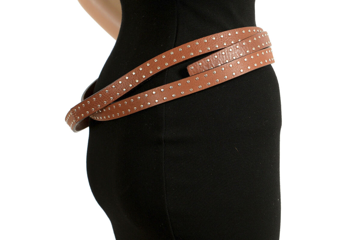 Just Cavalli Women's Brown 100% Leather Wrap Around Belt US