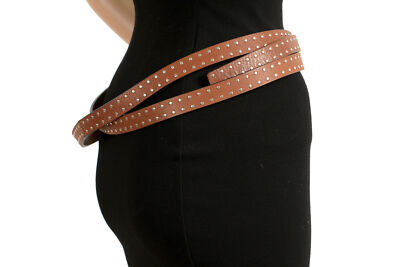 Just Cavalli Women's Brown 100% Leather Wrap Around Belt US