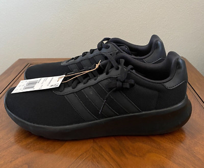 Mens Adidas Lite Racer Tennis Shoes Black Size 10 Lace Up