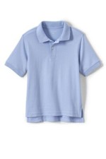 Lands' End School Uniform Kids Short Slv Interlock Polo Shirt Blue XL NWOT 861