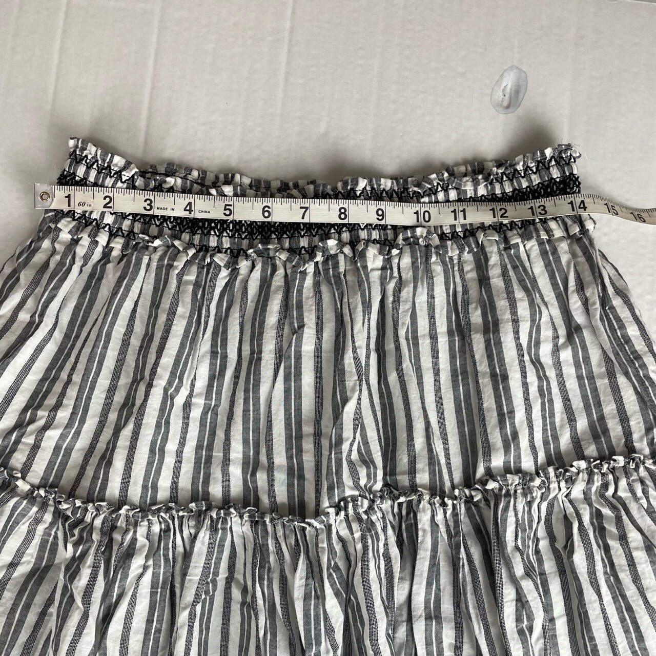 Kate Spade Broome Street Black White Striped Flouncy Mini Skirt Size Medium thumbnail 9