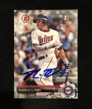 RICARDO DE LA TORRE 2018 BOWMAN AUTOGRAPHED SIGNED AUTO BASEBALL CARD B-190