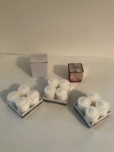 Just Artifacts Quecksilber Glas Quadrat Votivkerzenhalter 2" Roségold & Kerzen! - Bild 1 von 12