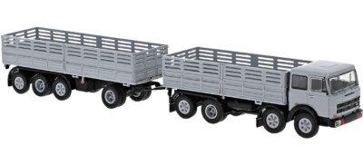 Brekina 58533 Fiat 691 Millepiedi Truck And Trailer Gray Scale HO 1:87