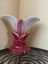 VTG ESCO-LITE TV CALILY TV Lamp mauve/gold/ cream Ceramic 1950 RARE