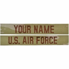2 Piece Custom Air Force Name Tape Set - SEW ON - 3-Color OCP