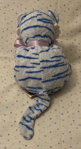 "Ty Pluffies 2006 Growlers Blue Tiger peluche gato peluche 8"" ojos cosidos" - Imagen 5 de 8