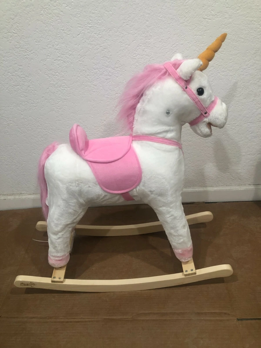 Happy Trails the Unicorn Rocking Horse with Wooden Rocker Kids 2