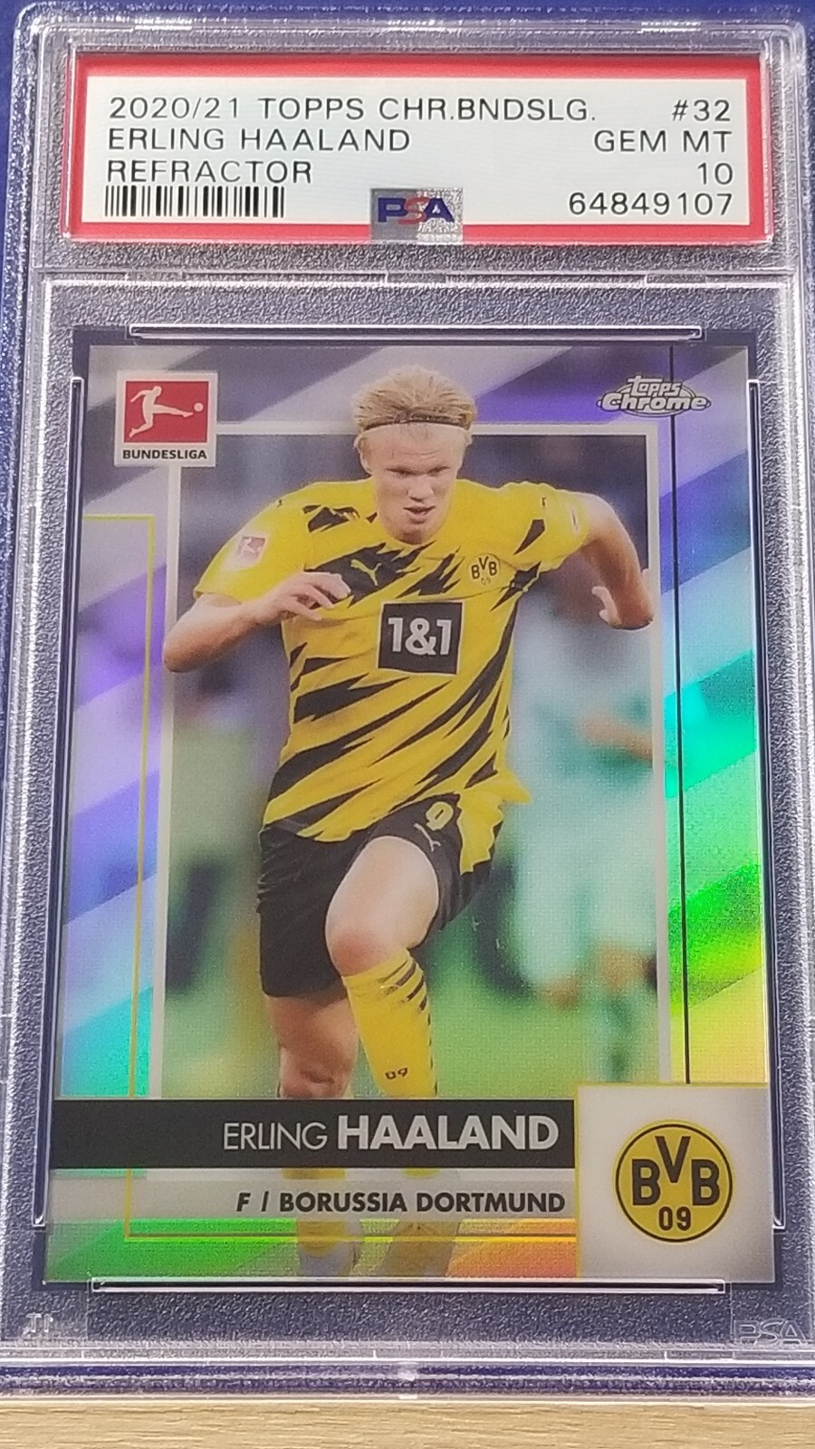 Erling Haaland - 2020 Topps Chrome Bundesliga Refractor  PSA 10