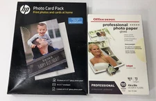 hp Glossy Photo Paper 10-5x7, 5-4x6; Office Depot 100 4x6 Lot Of 2 New Sealed