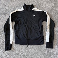 Nike Womens Black Full Zip Track Jacket Vintage Grey Tag Y2K Size Small 4-6