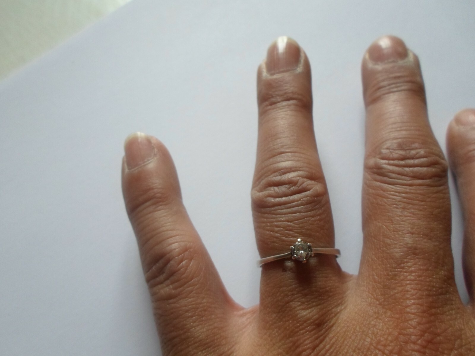 solid silver ring, solitaire, zirconium, s. 55 - image 1