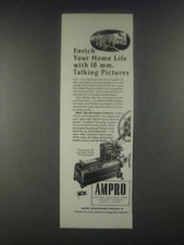 1946 Ampro Premier 10 16mm Sound Projector Ad - Enrich Your Home Life