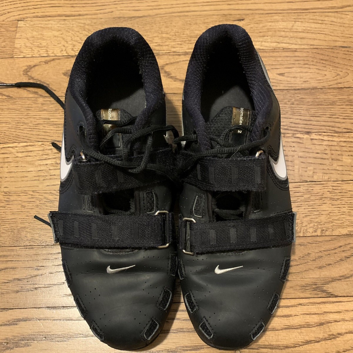 Nike Mens Romaleos 2 476927-010 Black Leather Weightlifting Shoes
