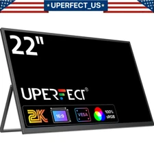 UPERFECT 22.0" 1440P Portable Display 2K QHD Gaming Monitor USB C w/Leather Case