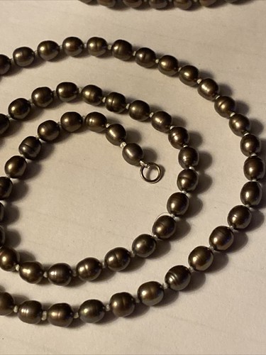 Juego de collar y pulsera de perlas grises anudados de colección cultivados 5-6 mm como nuevos - Imagen 7 de 18