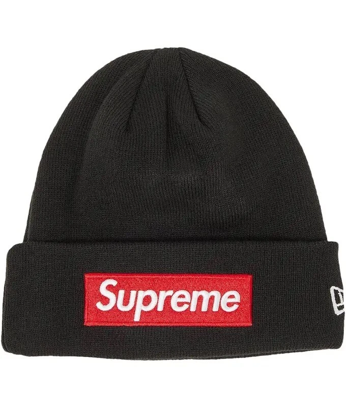 Bonnet Supreme x New Era Box Logo (FW22) noir rouge