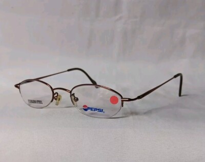 Pepsi 6611 Eyeglass Frames, Brown 45 18-135 Flex Hinges, NEW, Stainless