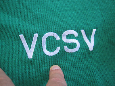 Maillot Cycliste Vintage VCSV Cyclo Club – Acrylique Vert/blanc, Homme Taille M