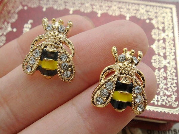Bumble bee gold earrings deals