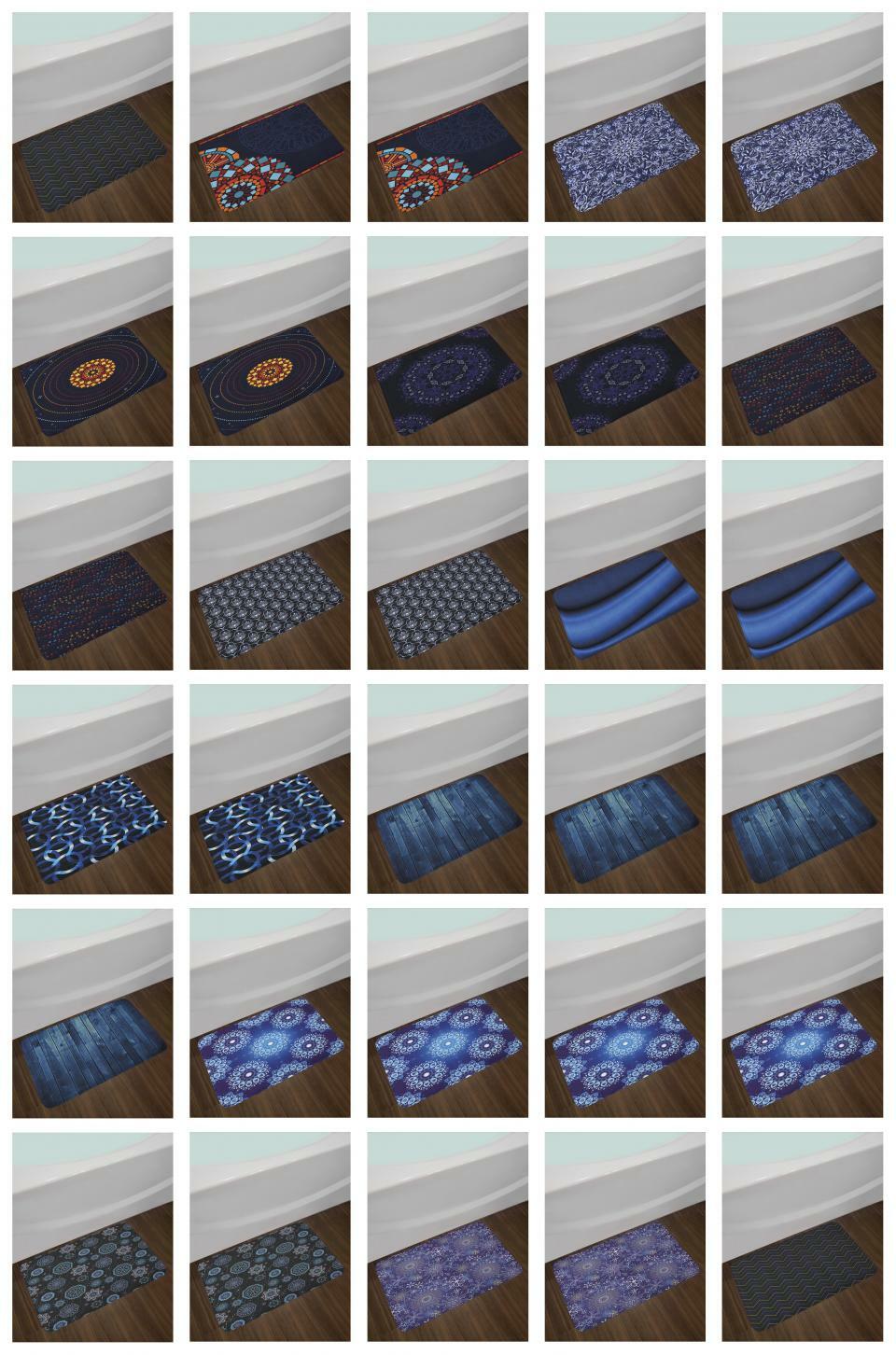 Dark Blue Bath Mat Bathroom Decor Plush Non-Slip Mat 29.5