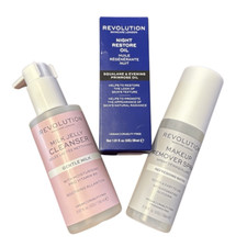 Revolution Skincare Night Restore Oil  Milk Jelly Cleanser  Makeup Remover Spr