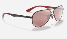 New Ray-Ban Ferrari RB8313M F002H2 Black Carbon & Purple Mirror Polarized