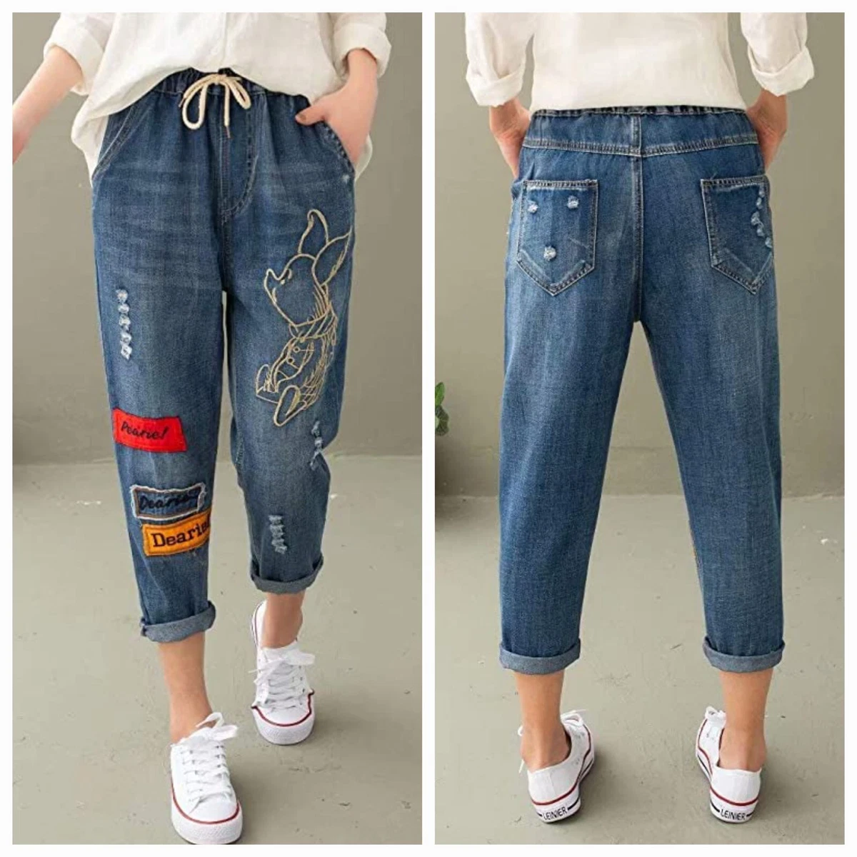 Loose capri best sale jeans