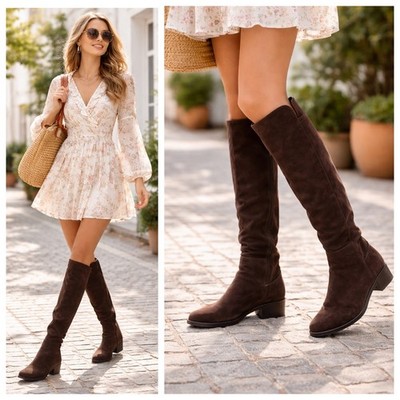 Blondo Velma Waterproof Over Knee Boots Black Suede Stretch 10M
