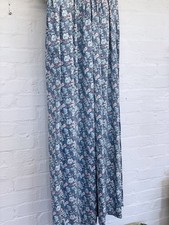Vintage Mid Century Curtains Floral Blue St Micheal Cotton 37” x 53” Drop