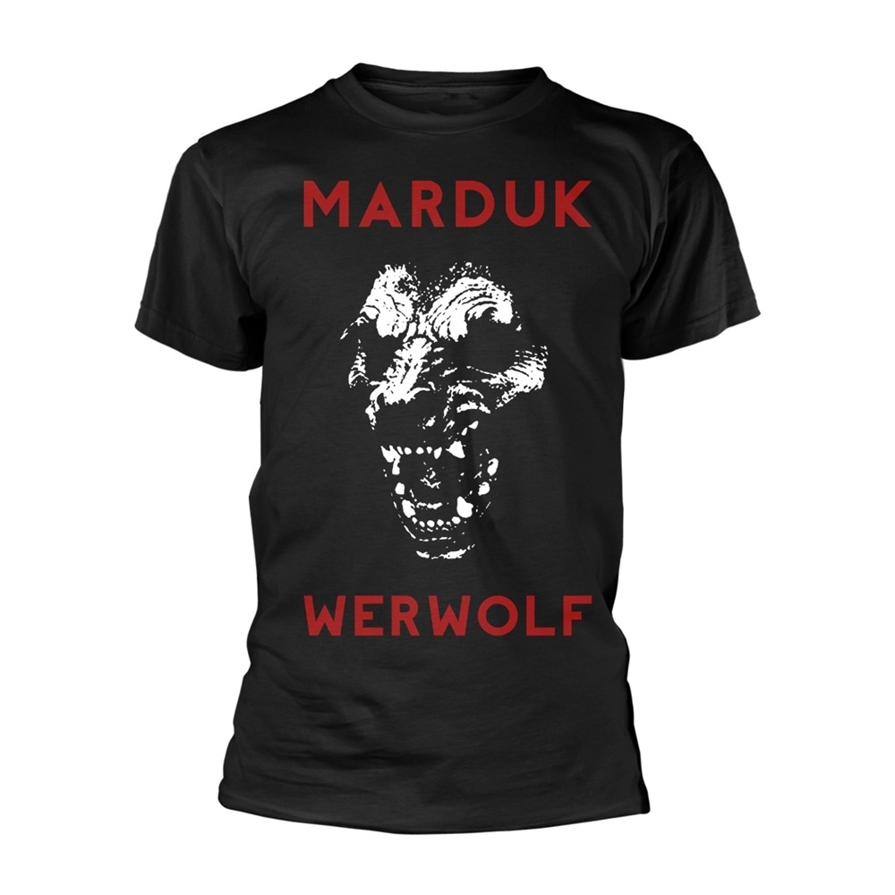 ЧЕРНАЯ футболка MARDUK - WERWOLF, средний принт спереди и сзади