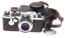 Just Serviced Leica IIIf self timer 35mm film camera f 50 prime Elmar 1:3.5/50mm