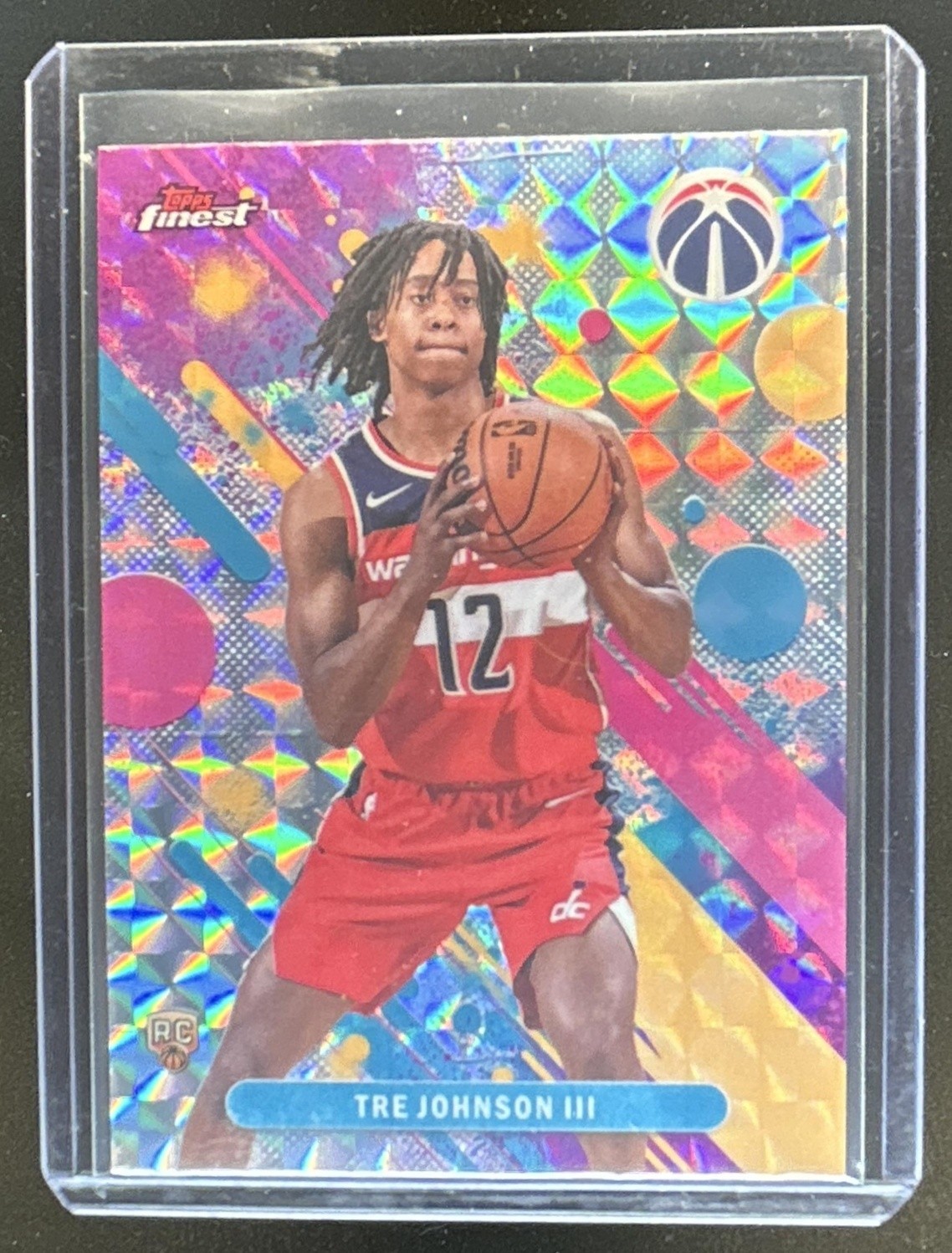 2025-26 Topps Finest Tre Johnson III Common RC Geometric Refractor #6 Wizards