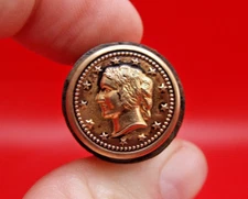 Vintage Larger Metal & Wood Goddess Columbia Sealing Wax Seal Stamp