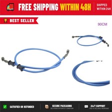 QDJUNE Motorcycle Brake Line, Stainless Steel, 35.4" Flexible Hose