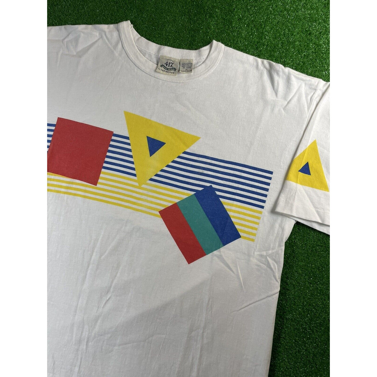 Vintage 90s Van Heusen XL Geometric Art Shirt Made in USA | eBay Vintage 90s Van Heusen XL Geometric Art Shirt Made in USA | eBay