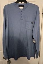 Wolverine Mens XXL FR Long Sleeve Henley Shirt NWT Blue CAT2 Workwear Outdoor
