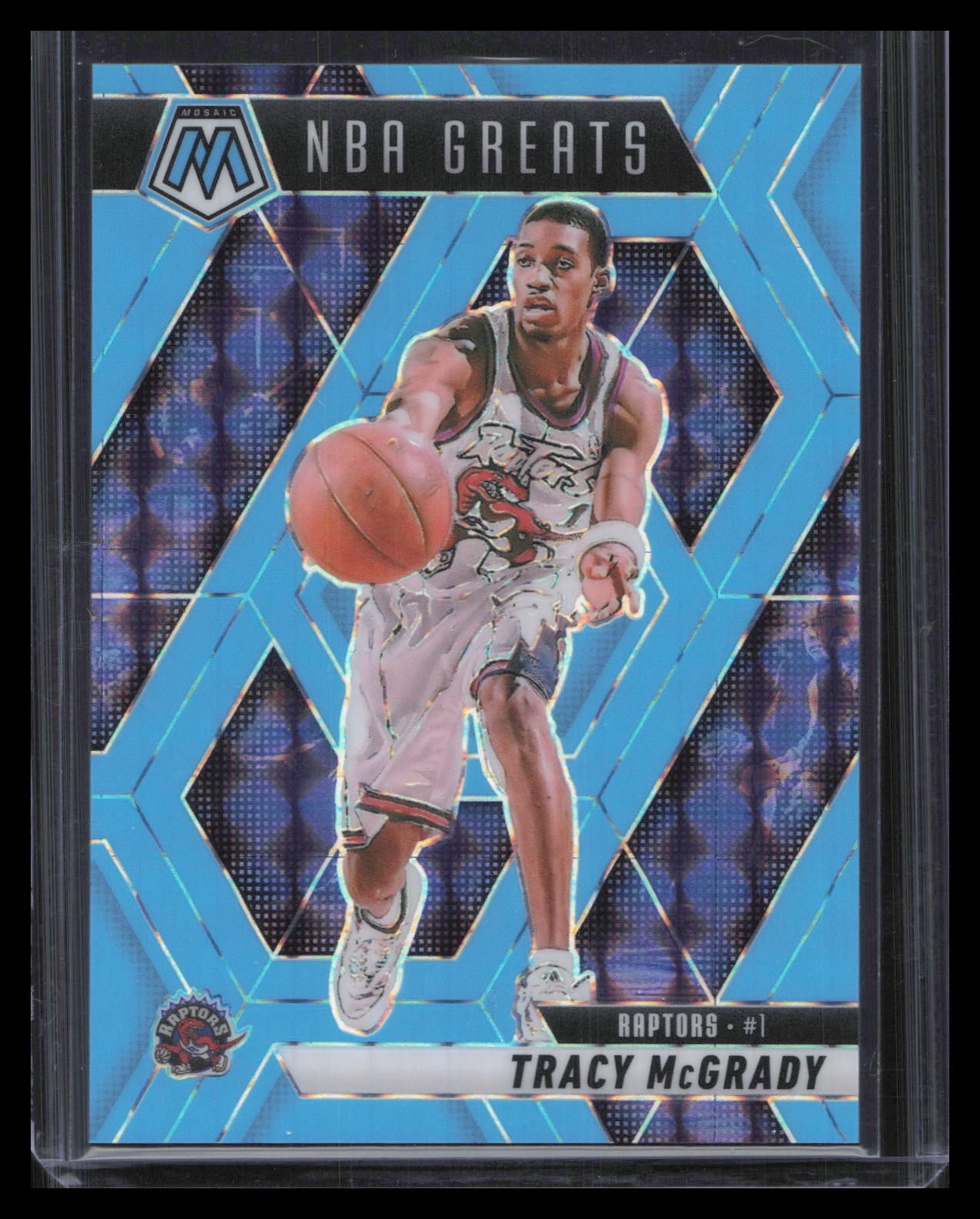 Tracy McGrady 2024-25 Panini Mosaic #298 Blue Fluorescent Mosaic #/75